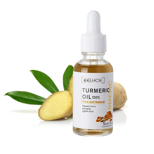 Turmeric Face Serum Shrink Pore Essence Repair Melanin Brighten Moisturizing Nourish Cur-Cumin Oil Fade Dark Spot Skin Care